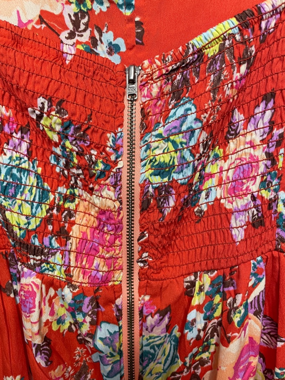 Roxy Red Multicolor Floral Smocked Sundress - Picture 5 of 7